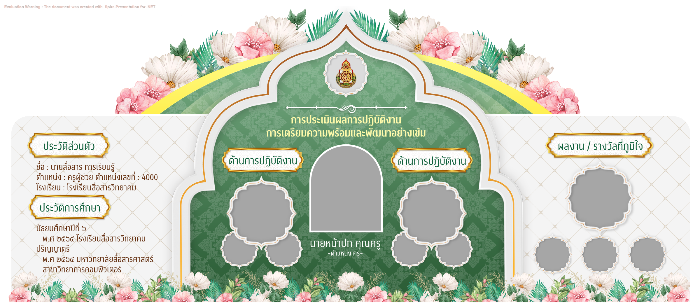 คุณครูออนไลน์ สื่อการสอน ปกวิชาการ บอร์ดการประเมิน